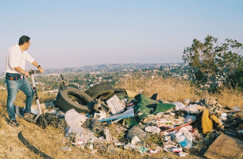 Large piles of trash from illegal dumping at Elephant Hill. Photo by Lexis-Olivier Ray for L.A. TACO.