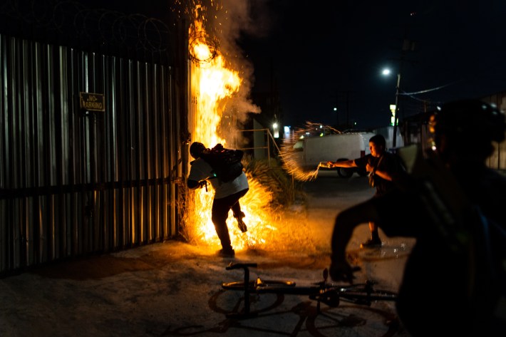 Scenes from Chief Lunes bike and firework ride.