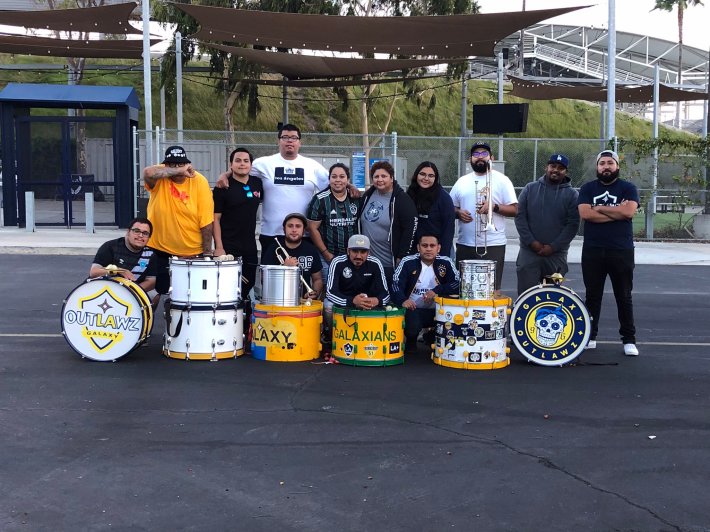 Members of La Sensacion del Bloque on the day they the group was born. Cheezy pictured back and left. The Mendoza siblings are pictured third and fourth from left.) (Photo provided by Cheezy.