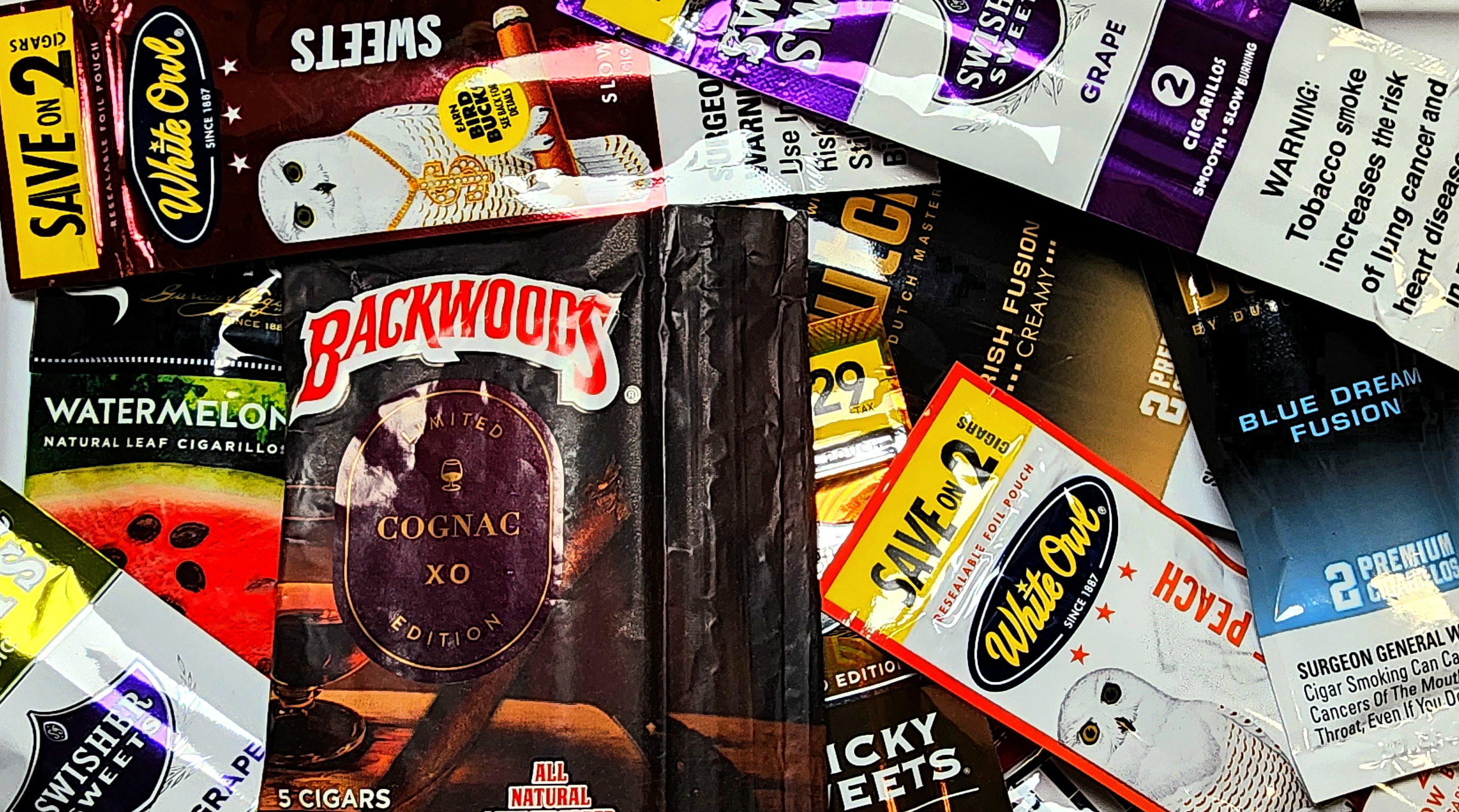 An assortment of flavored cigars purchased in Los Angeles in October.