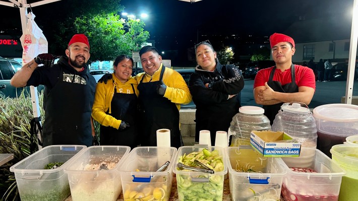 Five staff members at Mexitaco in Glendale, California