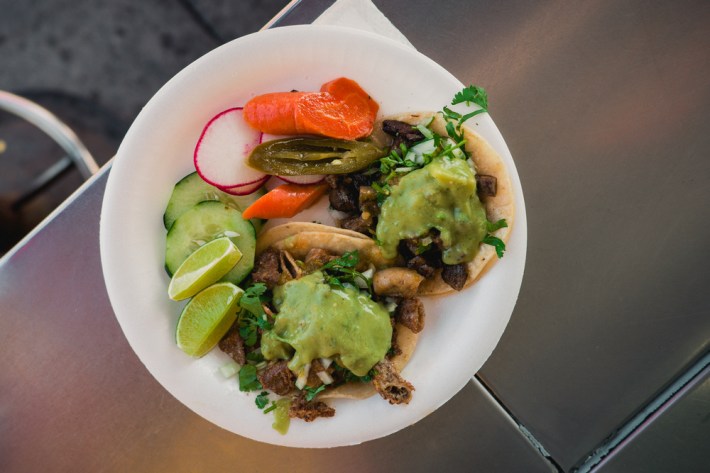 Tacos at La Cañada Taqueria in Los Angeles, CA