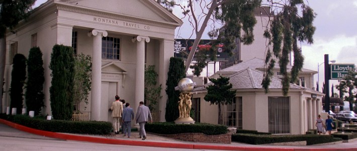 Walking to the Montana Travel Co. Screenshot via Universal Pictures.