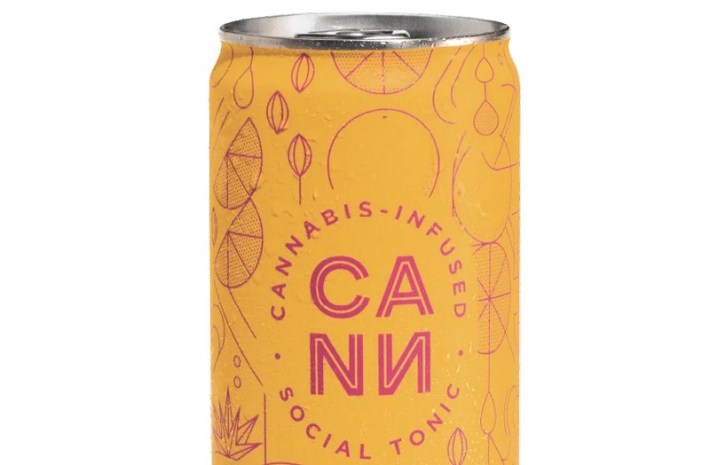 A yellow can of Cann, a cannabis-laced tonic
