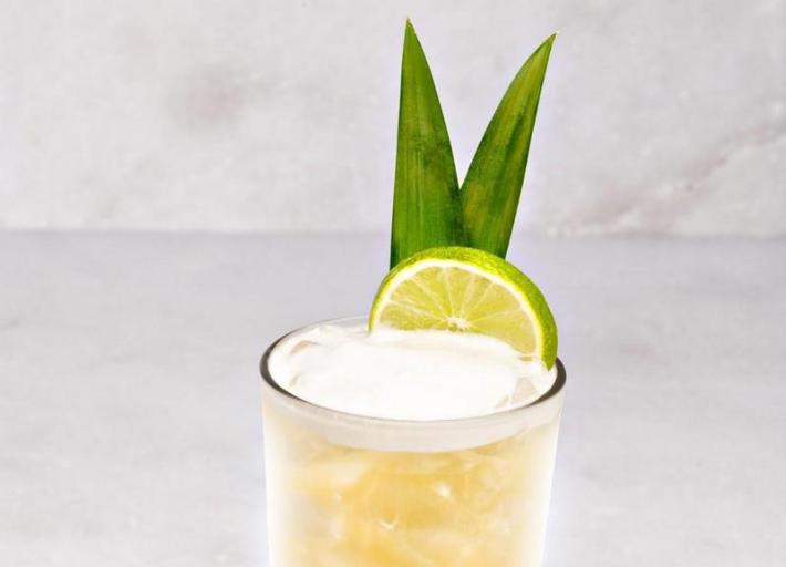 A zero-proof margarita with a pineapple lead garnish at Bar Louie in L.A.