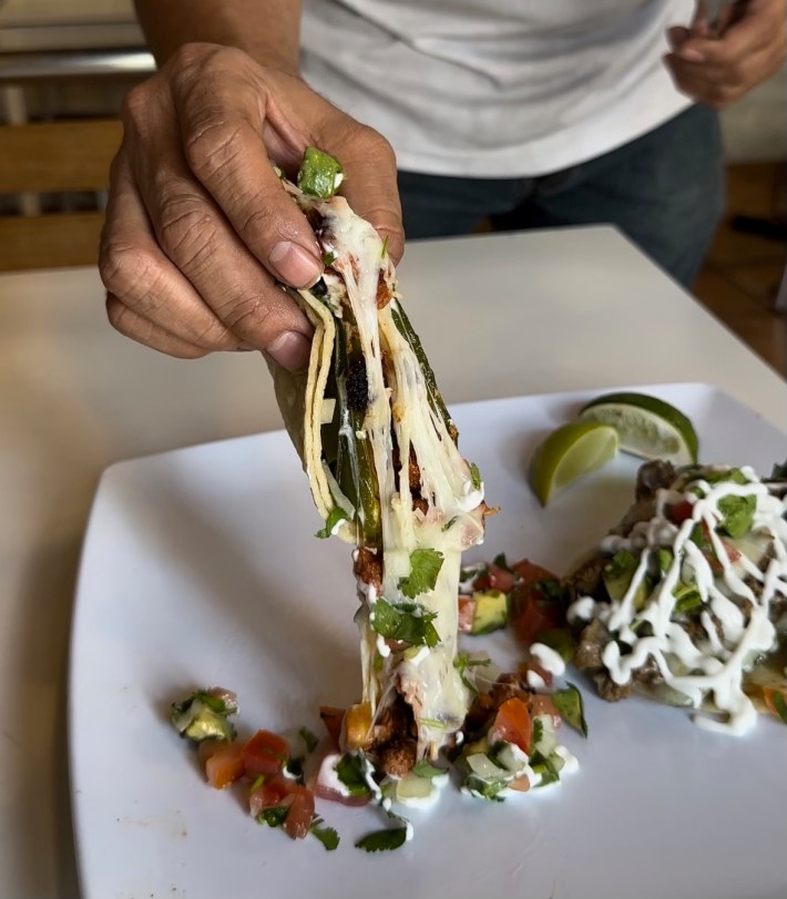 Cuernava Grill's chile relleno taco. Photo by Yaileen Ramos for L.A. TACO.