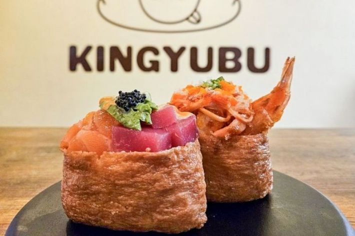 Two yubu-wrapped sushi from King Yubu in L.A.