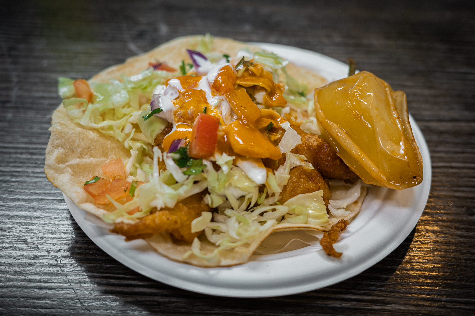 Tacos de pescado at Tacos Baja, East L.A.