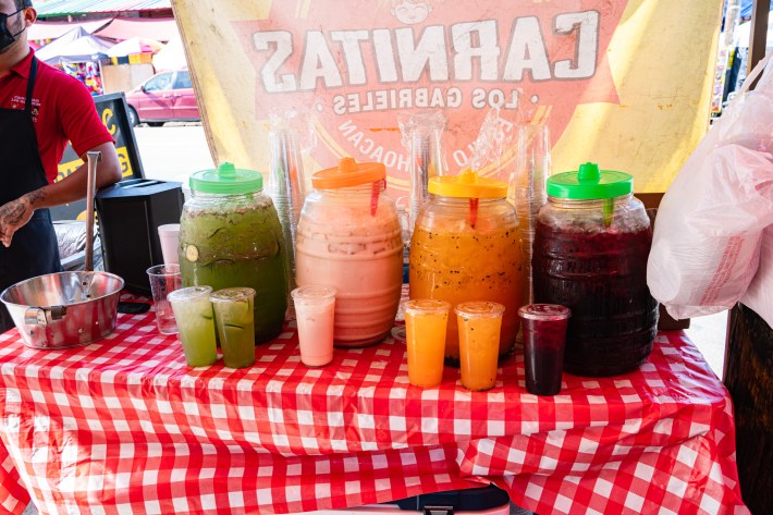 All aguas frescas at Tacos Los Gabrieles are made from scratch.
