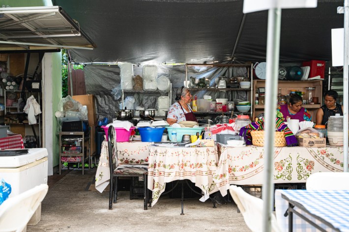 The backyard setup at Comedor Tenchita. Photo by Memo Torres for L.A. TACO.