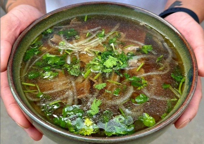 A bowl of 48-hour simmered beef pho