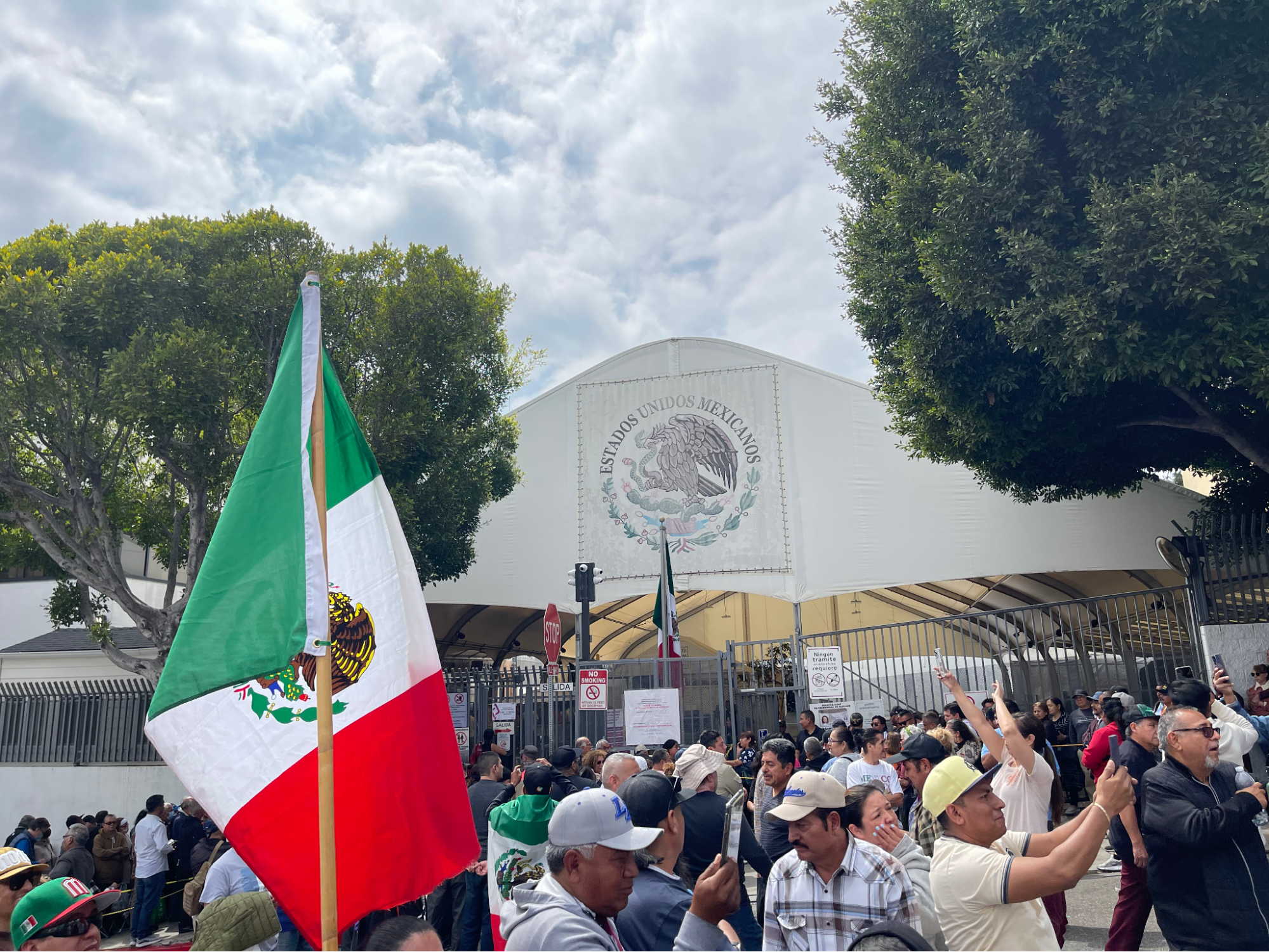 Mexicans at Mexico Consulate in L.A. for voting day.