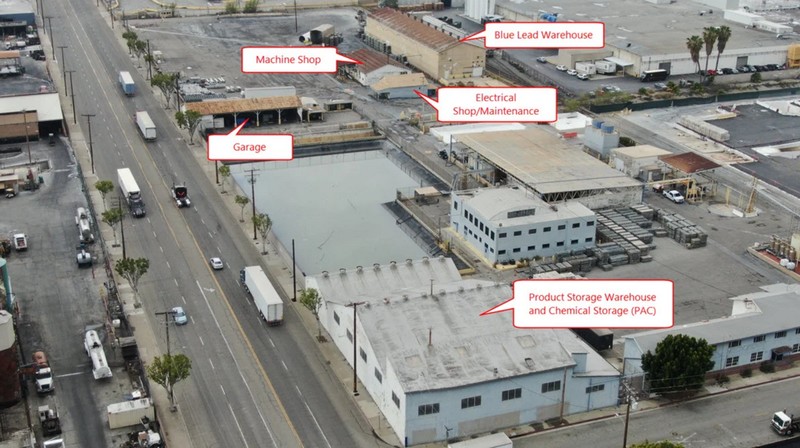 The site of the former Exide Battery recycling plant, prior to deconstruction as a part of ongoing environmental cleanup. (Via DTSC)