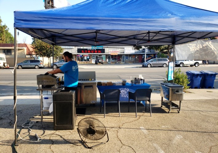 Chef Razo Bakhtamian cooking on Burbank Boulevard