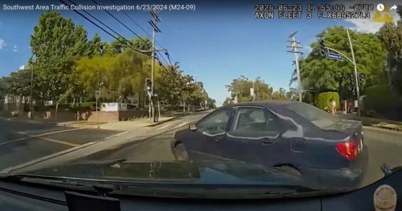 LAPD Officer Driving On Wrong Side Of The Road T-Bones Driver, Leaving Them in a Medically Induced Coma (Video)