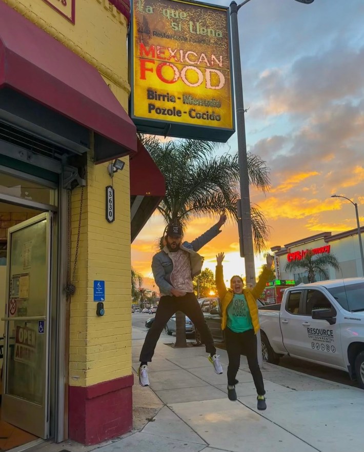 Co-owners TKTK outside La Que Si Llena in East Los Angeles.