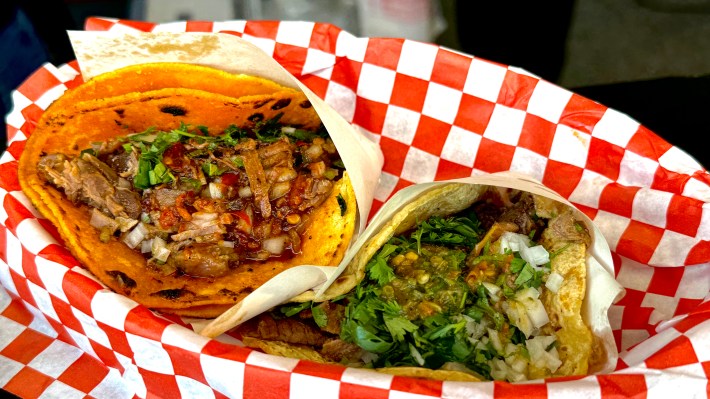 Taco de birria and asada at Taquería La Frontera.