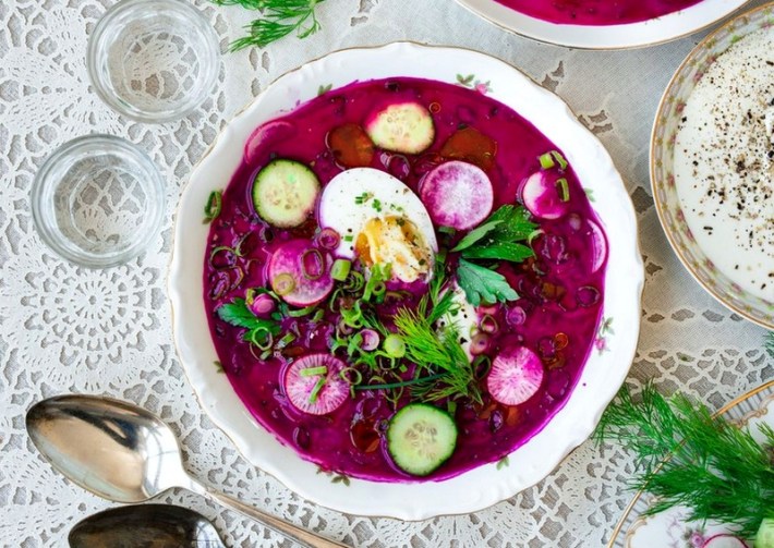 Chef Anna Voloshyna's cold vegetarian borscht