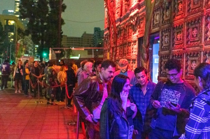 Guests lining up at The Mayan for Milton Nascamineto's farewell tour