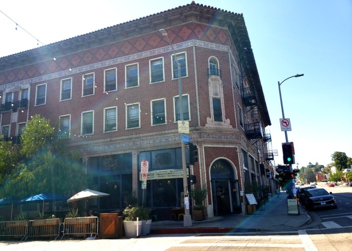 The brick building of Sage Regenerative Kitchen in Echo Park