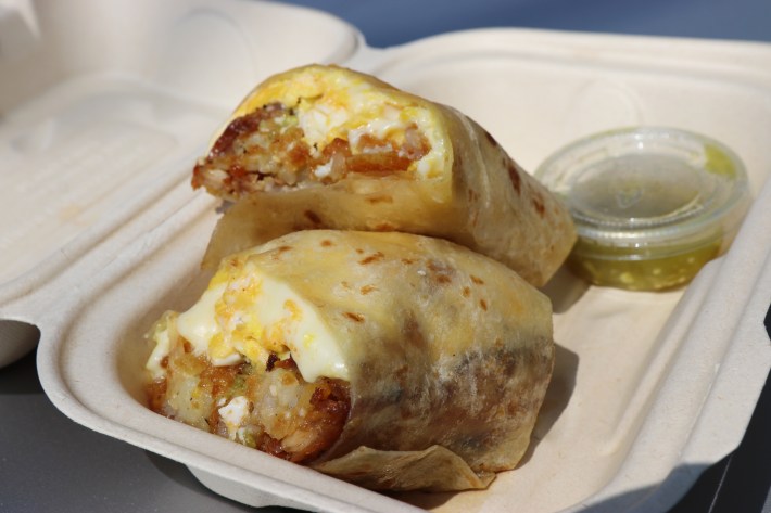 Macheen's pork belly breakfast burrito