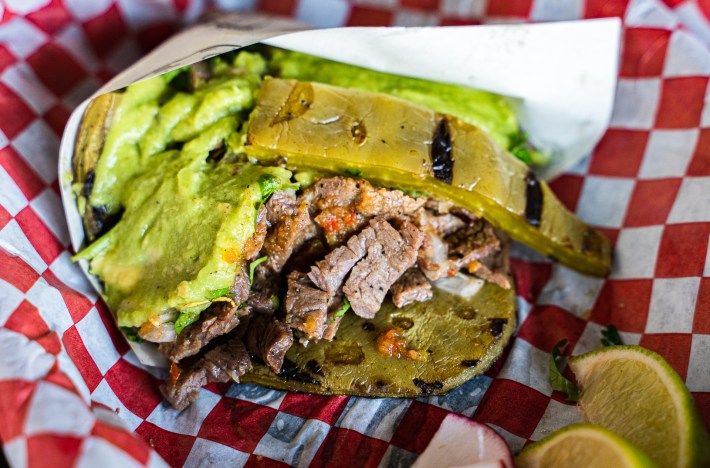 Asada and nopal taco at El Tijuanazo in East L.A