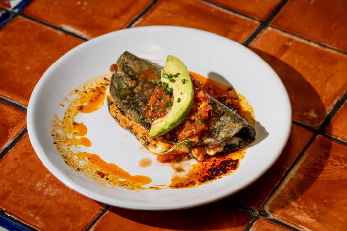 Holbox's smoked kampachi taco. Photo by Jakob Layman for L.A. TACO.