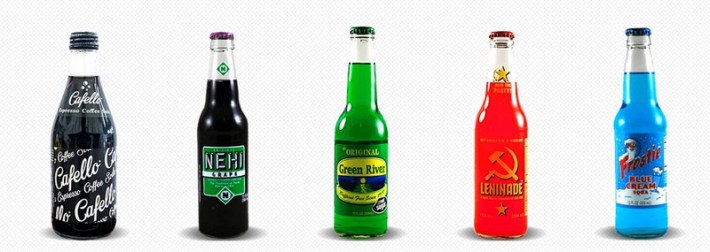 5 colorful vintage sodas from Galco's.