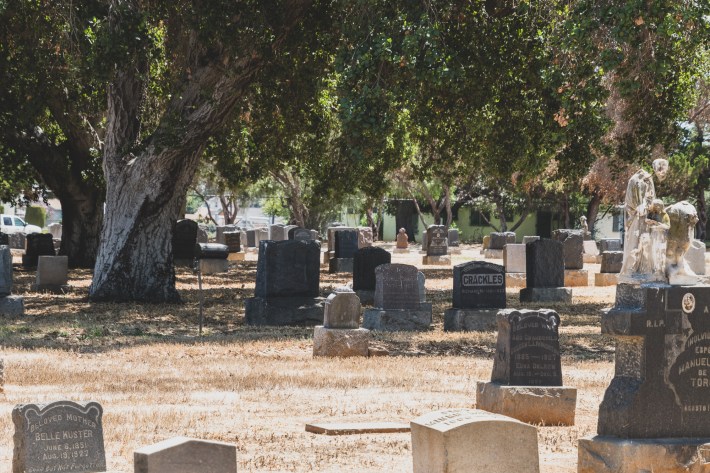 The site of Rod Lane’s funeral at Evergreen Cemetery. Photo by Jared Cowan for L.A. TACO.