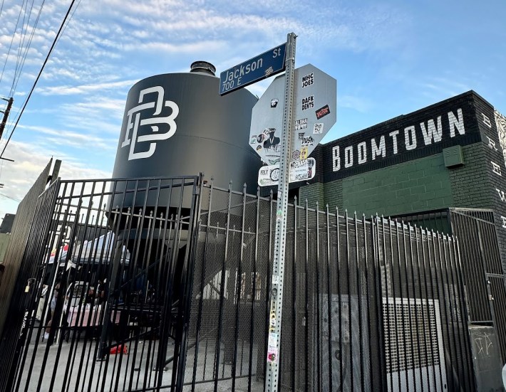 The outside of boomtown brewery.