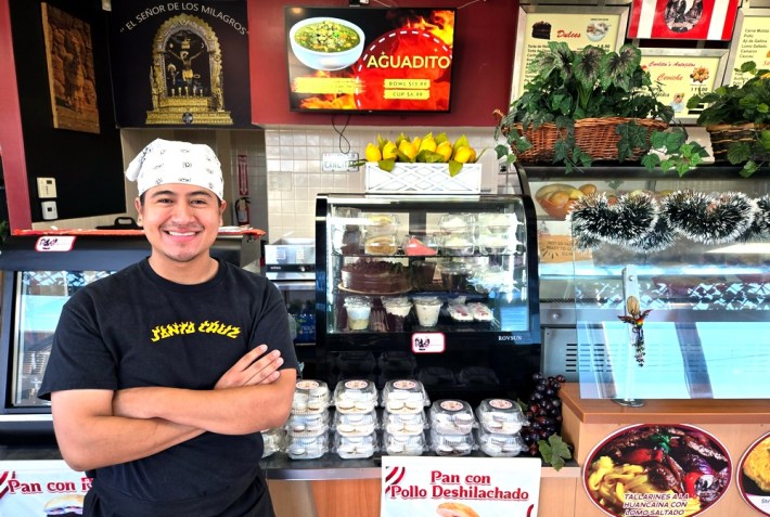 24-year-old Giancarlo Galvez, whose mother Carla owns Carlita's Antojitos and several adjoining businesses