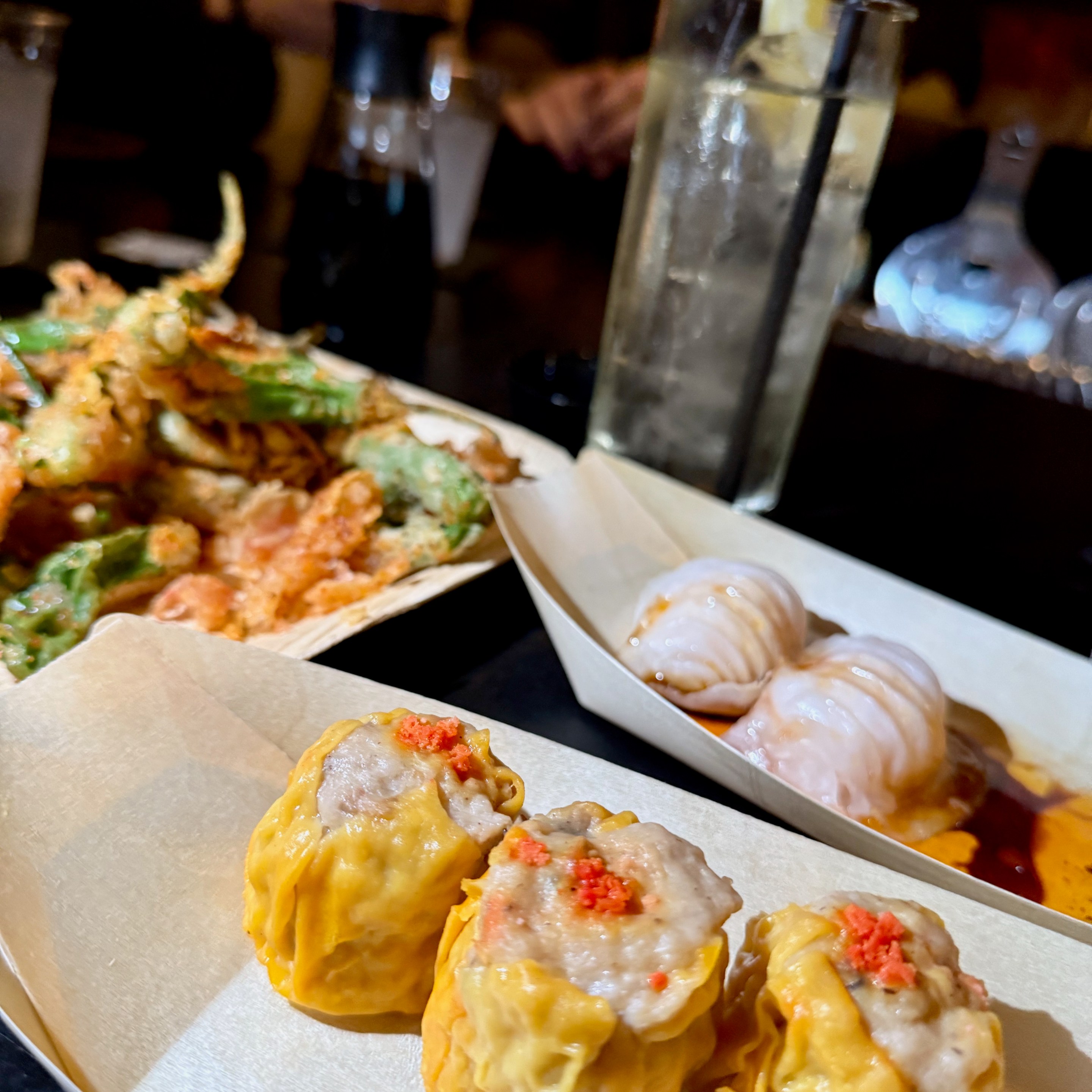 Shiu mai, har gow, and a highball.
