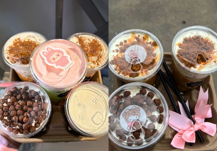 Labubu, strawberry shortcake and hello kitty lattes.
