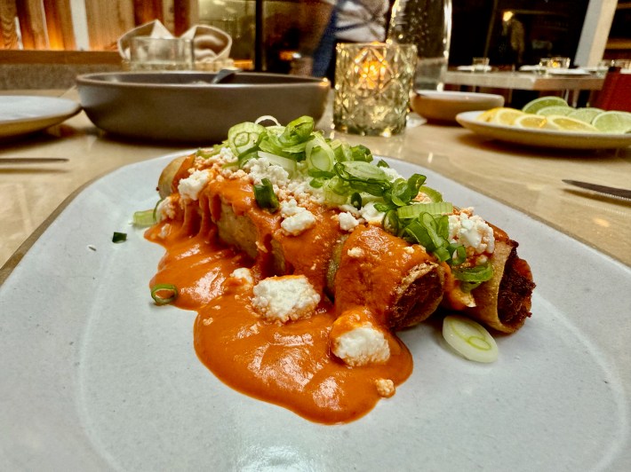 Wes Avila's sweet potato tacos in latest form at MXO (2025). Photo by Javier Cabral for L.A. TACO.