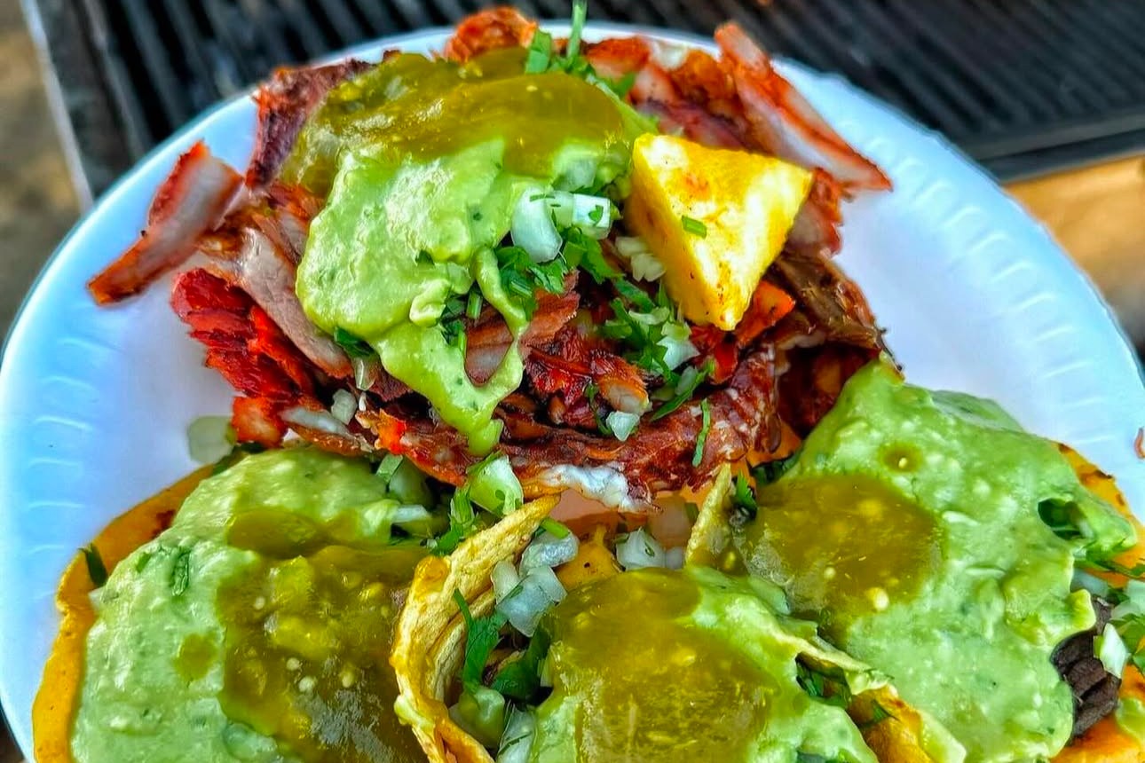A plate of Angel's Tijuana Tacos.