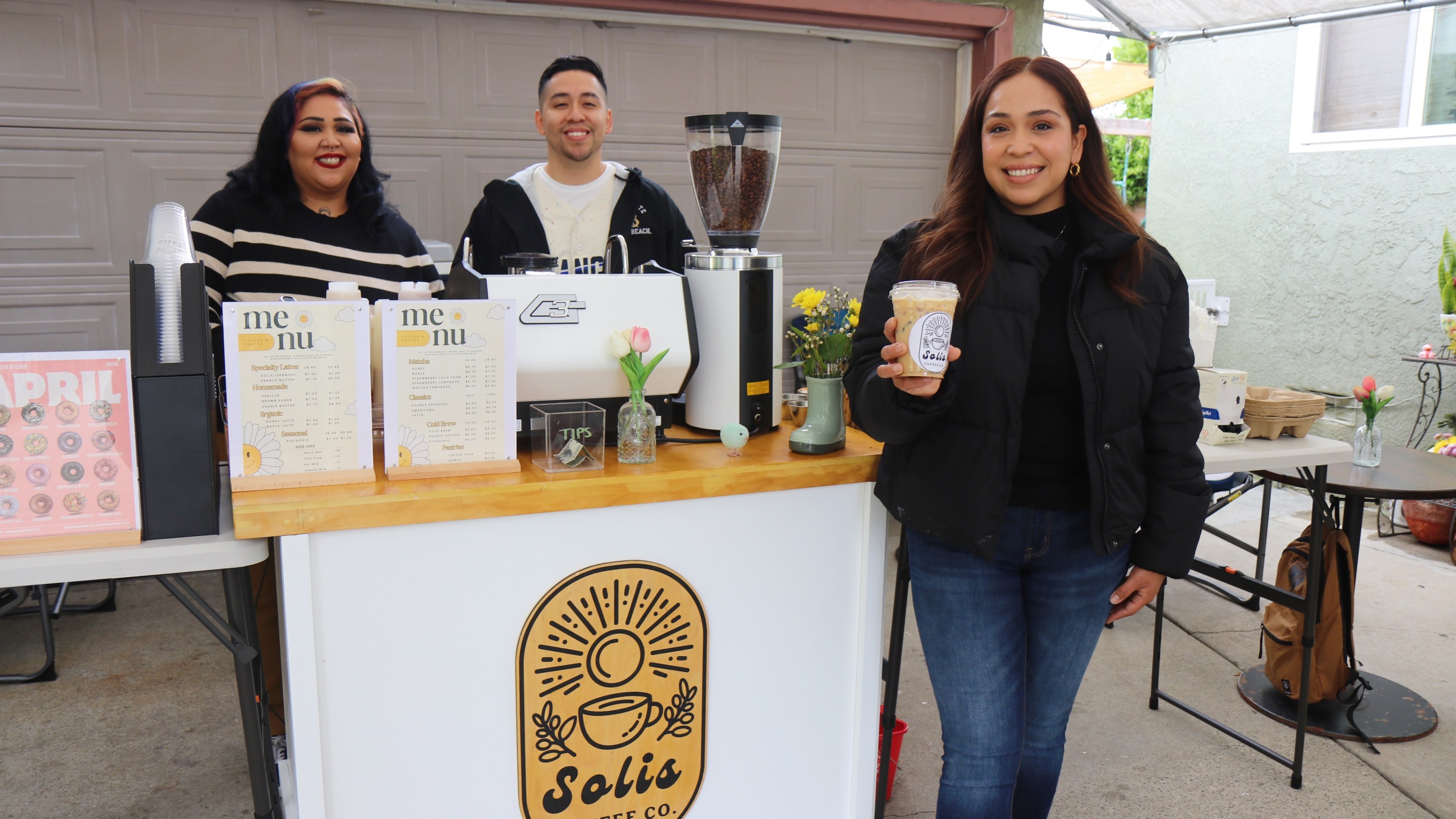 Vanessa Solis, the owner of Solis Coffee Co. and her siblings.