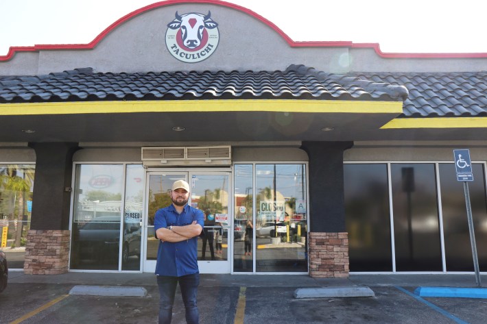 Owner of Taculichi stands outside his Colton location.