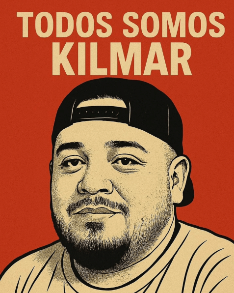 A portrait of Kilmar Abrego Garcia in red and white.