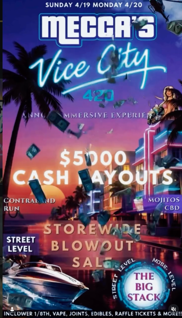 a flier for a GTA-themed 420 promo