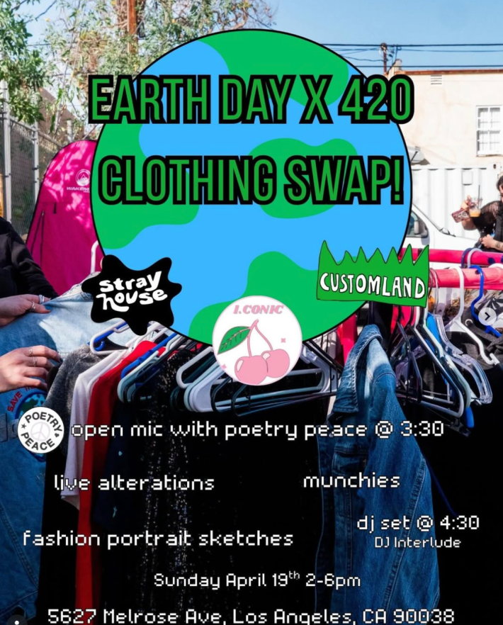 a flier for a clothing swap event