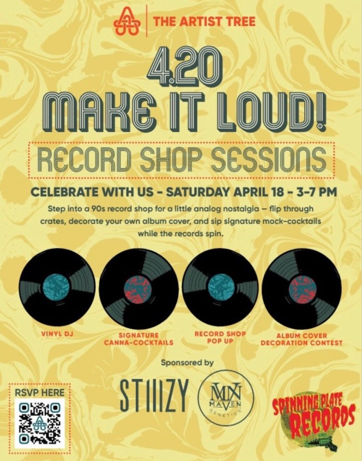a flier for a record shop event