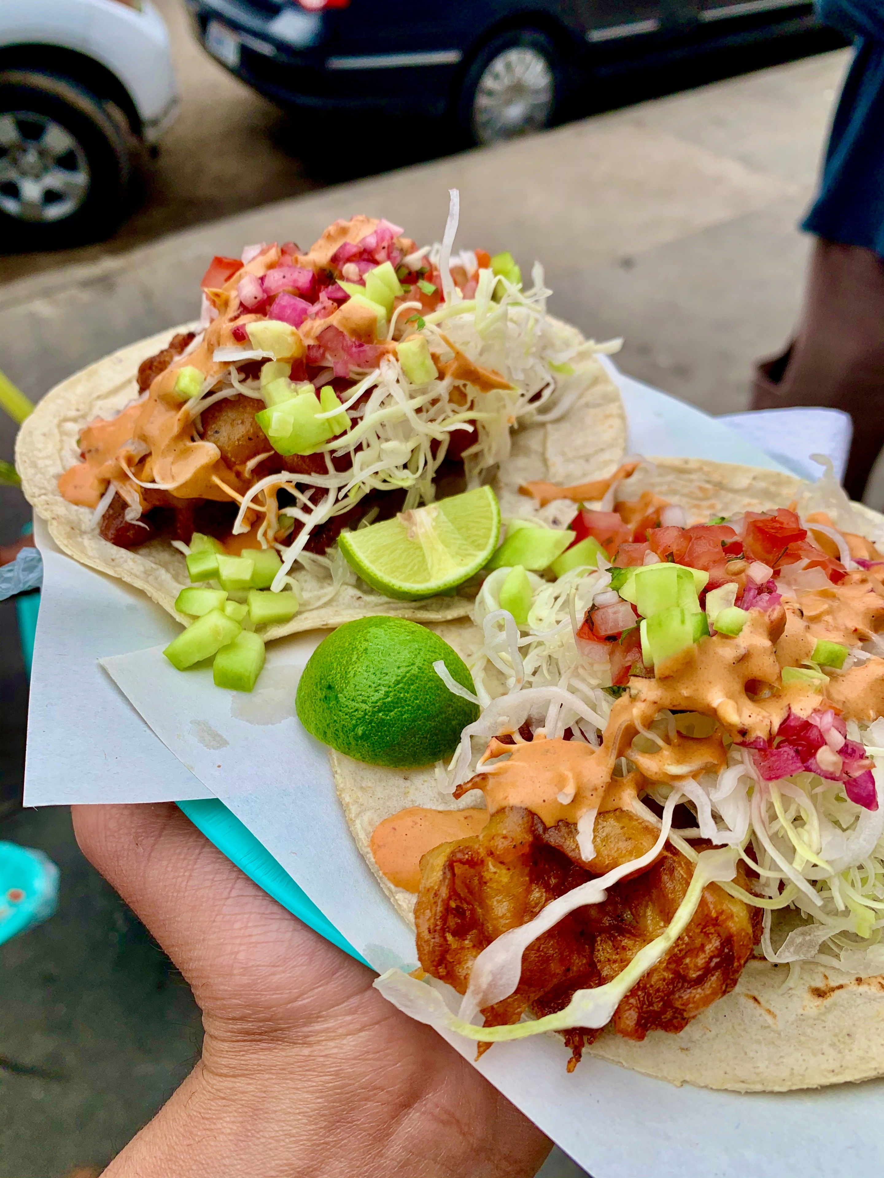 A Taco de Pescado at Mariscos Corona