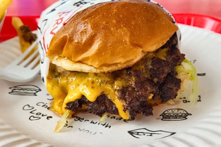 double cheese burger.