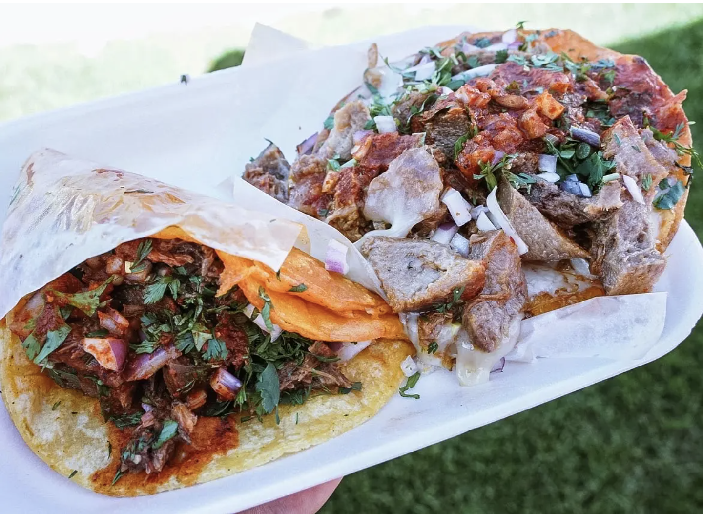 Tongue birria tacos.
