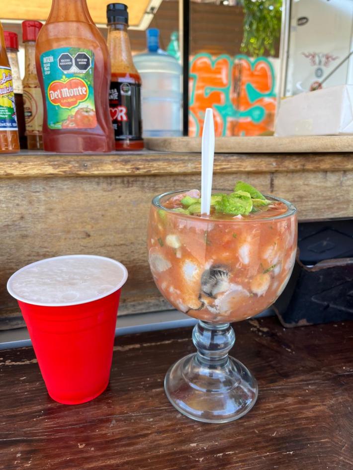 Coctel de mariscos at Mariscos Gil in Ensenada.