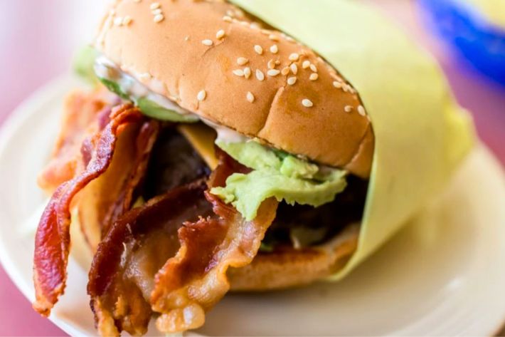 bacon cheese burger.
