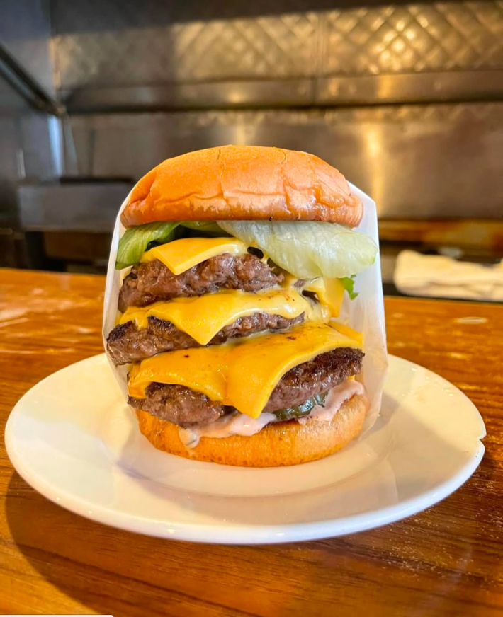 Pie n Burger's triple cheese burger.