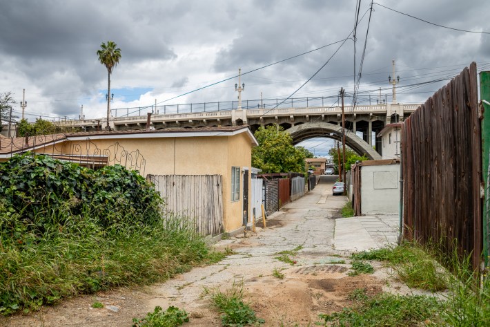Looking north towards the Lorena Street Bridge. Photo by Jared Cowan for L.A. TACO.