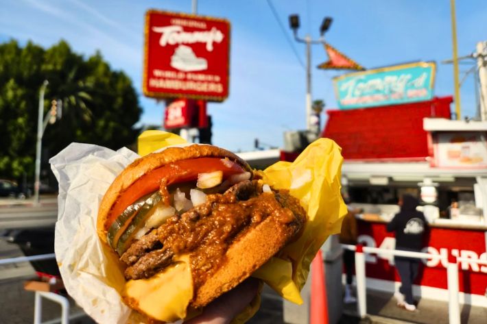 double chili cheese burger.