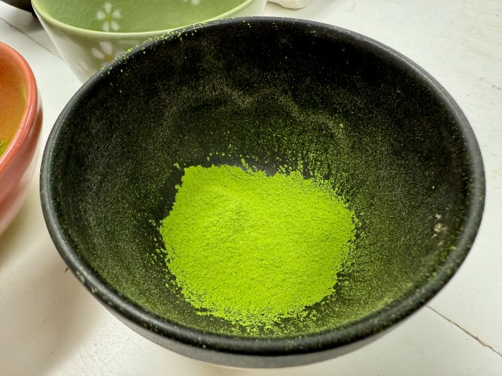 Ceremonial matcha powder at Den's tea. Photo by Javier Cabral for L.A. TACO.